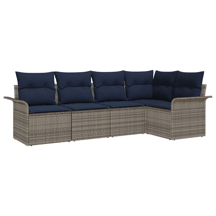 Set de canapele pentru grădină 5 pcs Gri poliratan - WALTI WALTI