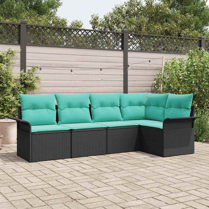 Set de canapele pentru grădină 5 pcs Negru poliratan - WALTI WALTI