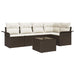 Set de canapele pentru grădină cu pernă 6 pcs Maro Rattan poli - WALTI WALTI