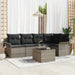 Set de canapele pentru grădină cu pernă 6 pcs Gri Rattan poli - WALTI WALTI
