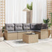 Set de canapele pentru grădină cu pernă 6 pcs Bej Rattan poli - WALTI WALTI