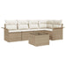 Set de canapele pentru grădină cu pernă 6 pcs Bej Rattan poli - WALTI WALTI