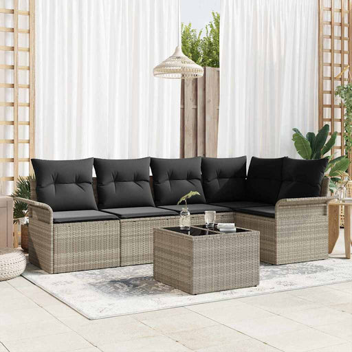 Set de canapele pentru grădină 6 pcs Gri deschis Rattan poli - WALTI WALTI