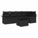 Set de canapele pentru grădină cu pernă 6 pcs Negru Rattan poli - WALTI WALTI