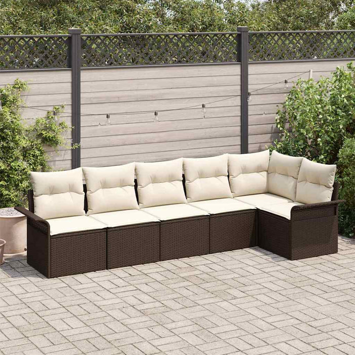 Set de canapele pentru grădină cu pernă 6 pcs Maro Rattan poli - WALTI WALTI