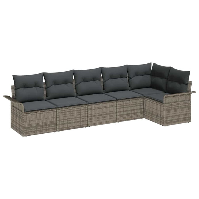 Set de canapele pentru grădină cu pernă 6 pcs Gri Rattan poli - WALTI WALTI