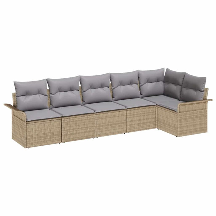 Set de canapele pentru grădină cu pernă 6 pcs Bej Rattan poli - WALTI WALTI