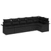 Set de canapele pentru grădină cu pernă 6 pcs Negru Rattan poli - WALTI WALTI