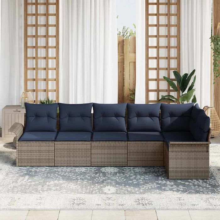 Set de canapele pentru grădină 6 pcs Gri poliratan - WALTI WALTI
