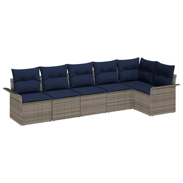 Set de canapele pentru grădină 6 pcs Gri poliratan - WALTI WALTI