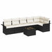 Set de canapele pentru grădină cu pernă 7 pcs Negru Rattan poli - WALTI WALTI