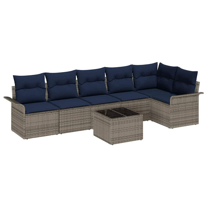 Set de canapele pentru grădină 7 pcs Gri poliratan - WALTI WALTI