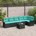 Set de canapele pentru grădină cu pernă 7 pcs Negru Rattan poli - WALTI WALTI