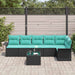 Set de canapele pentru grădină cu pernă 7 pcs Negru Rattan poli - WALTI WALTI