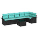 Set de canapele pentru grădină cu pernă 7 pcs Negru Rattan poli - WALTI WALTI