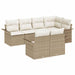 Set de canapele pentru grădină cu pernă 7 pcs Bej Rattan poli - WALTI WALTI