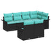 Set de canapele pentru grădină cu pernă 7 pcs Negru Rattan poli - WALTI WALTI