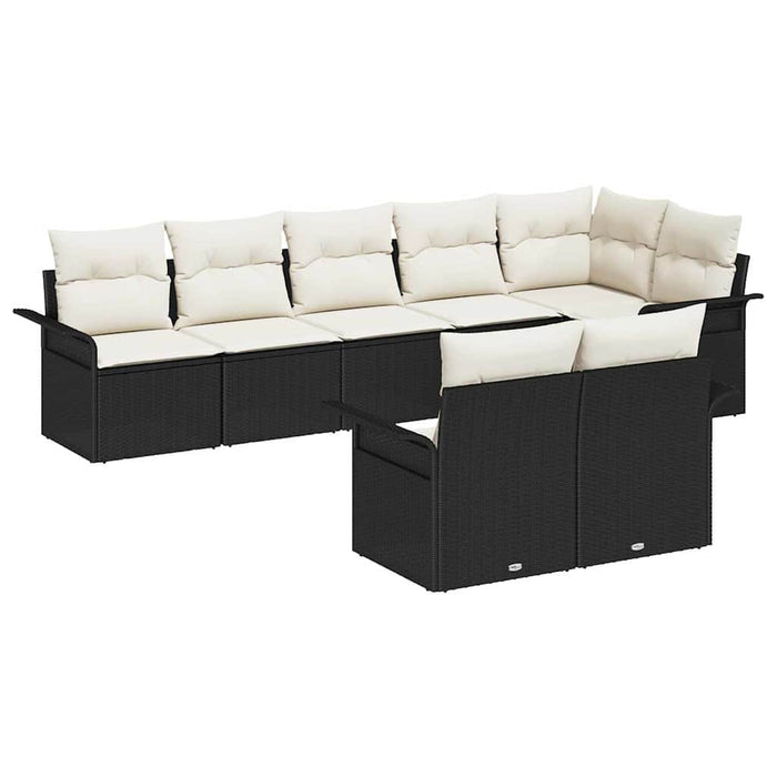 Set de canapele pentru grădină cu pernă 8 pcs Negru Rattan poli - WALTI WALTI