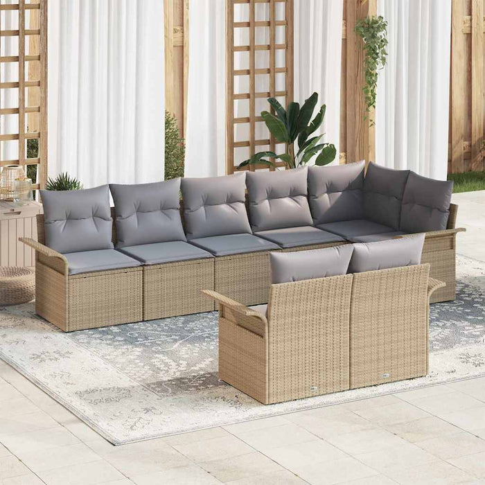 Set de canapele pentru grădină 8 pcs Bej poliratan - WALTI WALTI
