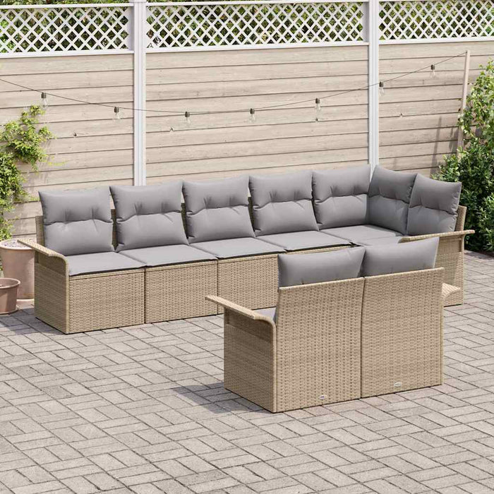 Set de canapele pentru grădină 8 pcs Bej poliratan - WALTI WALTI