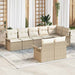 Set de canapele pentru grădină cu pernă 8 pcs Bej Rattan poli - WALTI WALTI