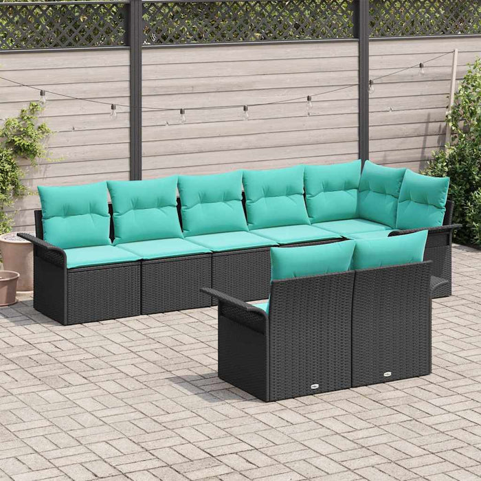 Set de canapele pentru grădină 8 pcs Negru poliratan - WALTI WALTI