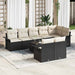 Set de canapele pentru grădină cu pernă 9 pcs Negru Rattan poli - WALTI WALTI