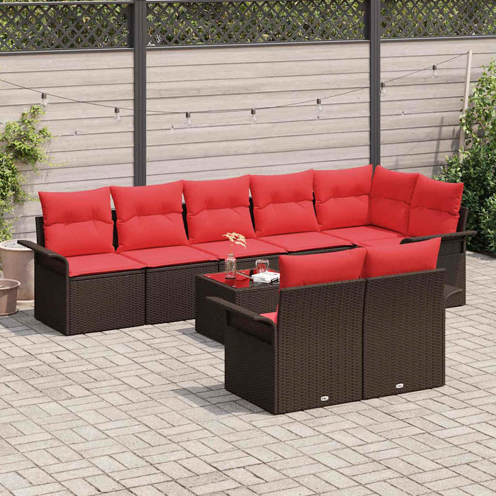 Set de canapele pentru grădină 9 pcs Maro poliratan - WALTI WALTI
