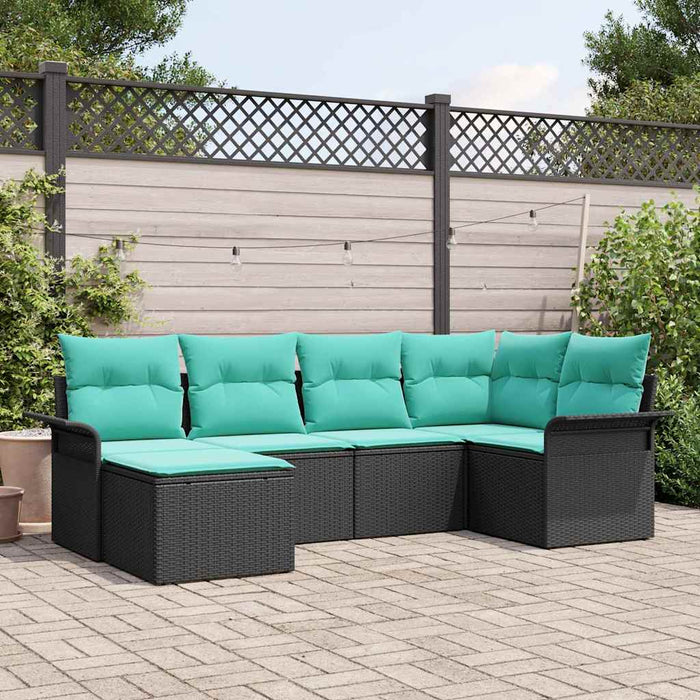 Set de canapele pentru grădină 6 pcs Negru poliratan - WALTI WALTI