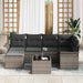 Set de canapele pentru grădină cu pernă 7 pcs Gri Rattan poli - WALTI WALTI