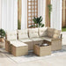 Set de canapele pentru grădină cu pernă 7 pcs Bej Rattan poli - WALTI WALTI