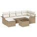 Set de canapele pentru grădină cu pernă 7 pcs Bej Rattan poli - WALTI WALTI