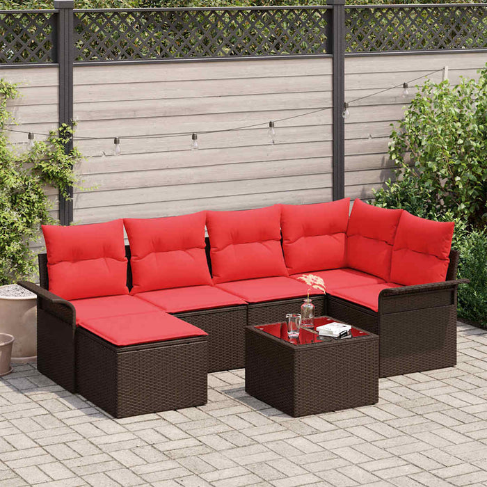 Set de canapele pentru grădină 7 pcs Maro poliratan - WALTI WALTI