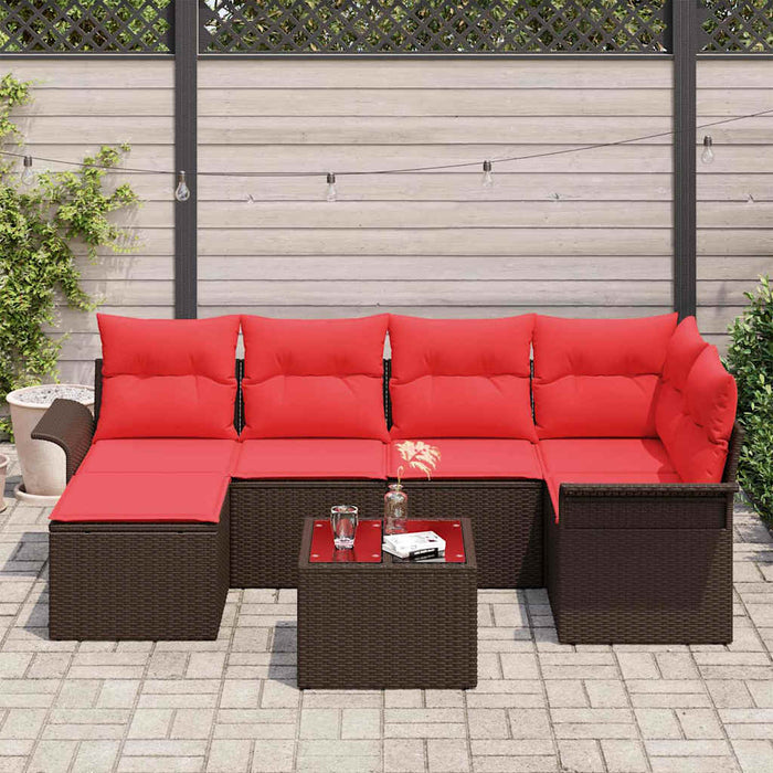 Set de canapele pentru grădină 7 pcs Maro poliratan - WALTI WALTI