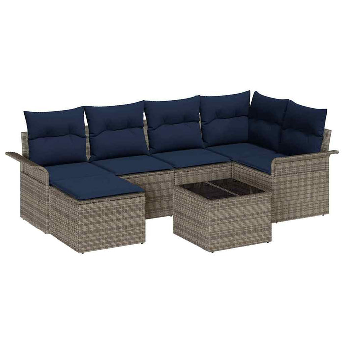 Set de canapele pentru grădină 7 pcs Gri poliratan - WALTI WALTI