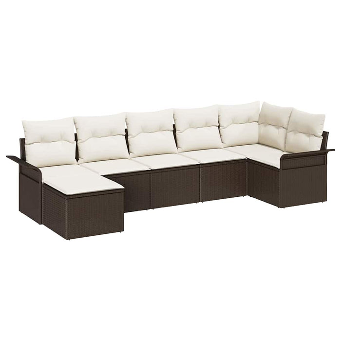 Set de canapele pentru grădină cu pernă 7 pcs Maro Rattan poli - WALTI WALTI