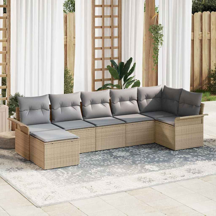 Set de canapele pentru grădină 7 pcs Bej poliratan - WALTI WALTI