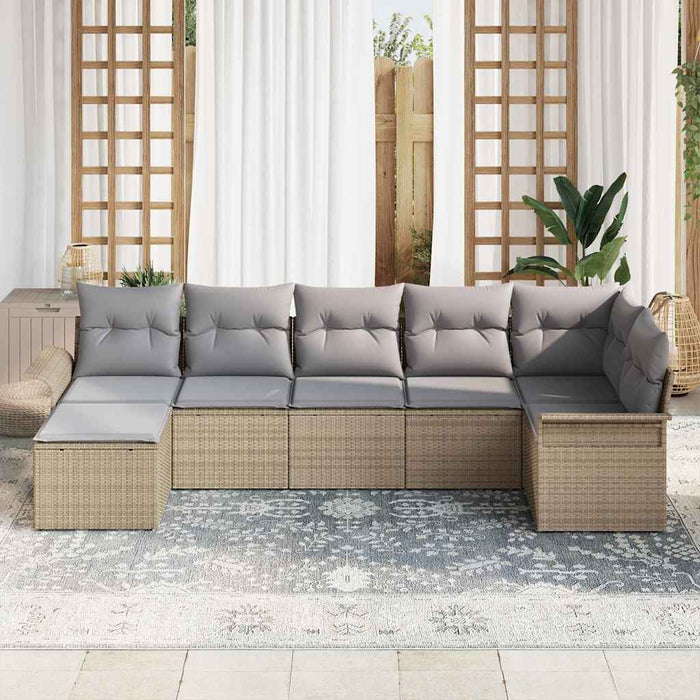Set de canapele pentru grădină 7 pcs Bej poliratan - WALTI WALTI