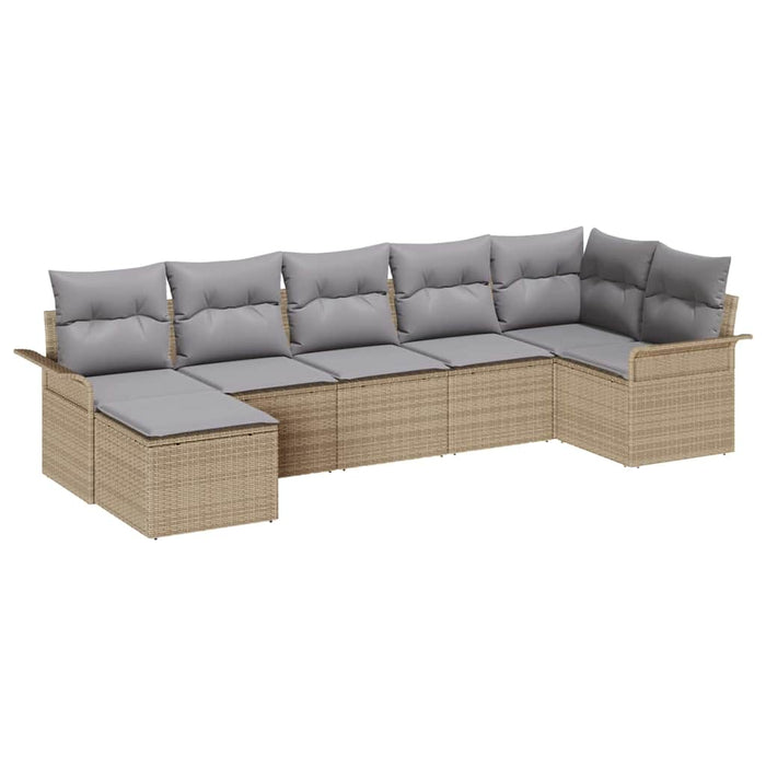 Set de canapele pentru grădină 7 pcs Bej poliratan - WALTI WALTI