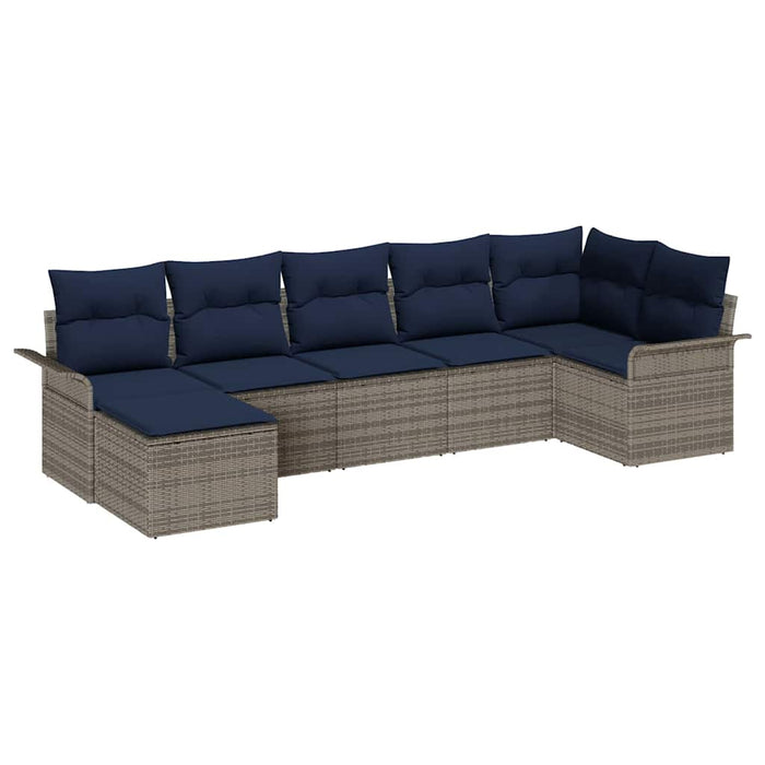 Set de canapele pentru grădină 7 pcs Gri deschis poliratan - WALTI WALTI