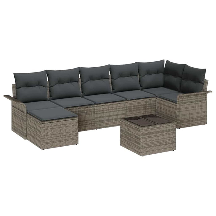 Set de canapele pentru grădină cu pernă 8 pcs Gri Rattan poli - WALTI WALTI