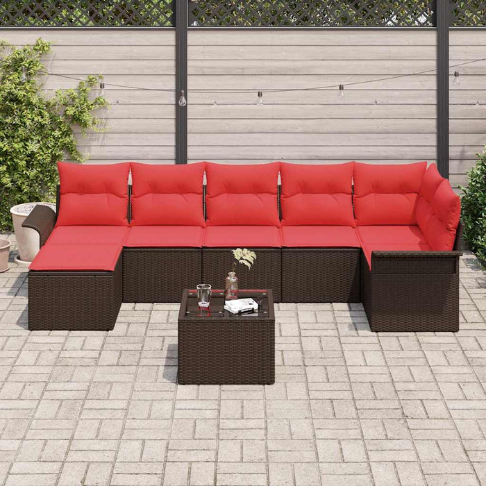 Set de canapele pentru grădină 8 pcs Maro poliratan - WALTI WALTI