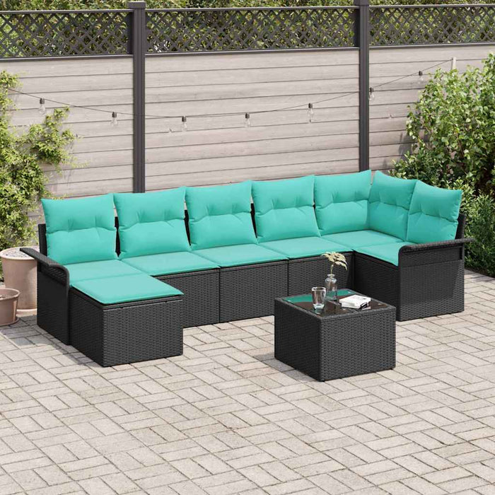 Set de canapele pentru grădină 8 pcs Negru poliratan - WALTI WALTI
