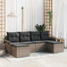 Set de canapele pentru grădină cu pernă 6 pcs Gri Rattan poli - WALTI WALTI