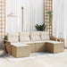 Set de canapele pentru grădină cu pernă 6 pcs Bej Rattan poli - WALTI WALTI