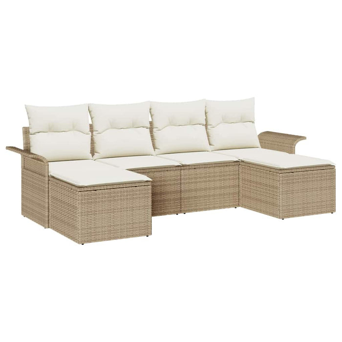 Set de canapele pentru grădină cu pernă 6 pcs Bej Rattan poli - WALTI WALTI