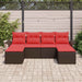 Set de canapele pentru grădină cu pernă 6 pcs Maro Rattan poli - WALTI WALTI
