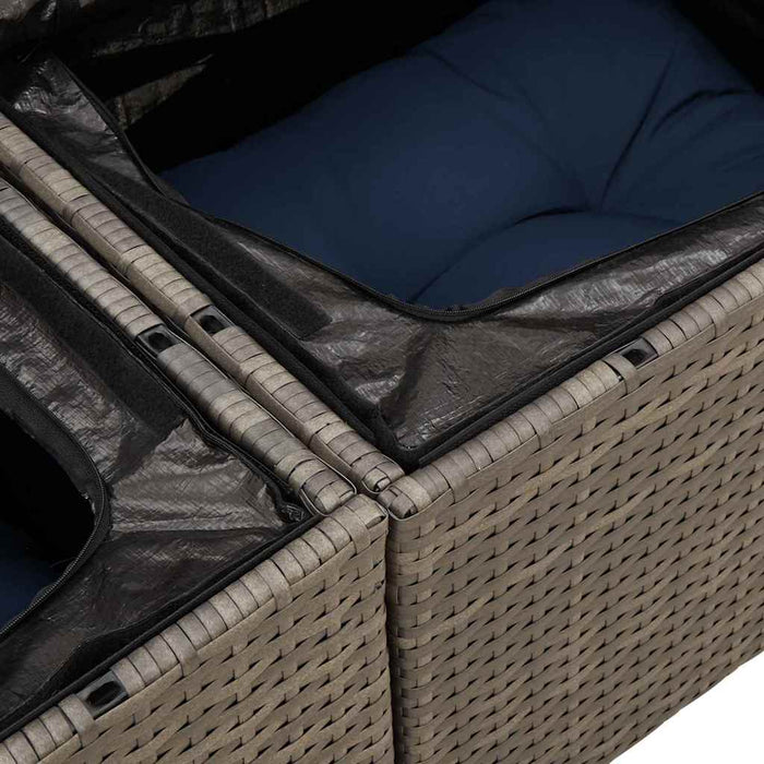 Set de canapele pentru grădină cu pernă 6 pcs Gri Rattan poli - WALTI WALTI