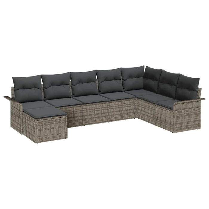 Set de canapele pentru grădină cu pernă 8 pcs Gri Rattan poli - WALTI WALTI