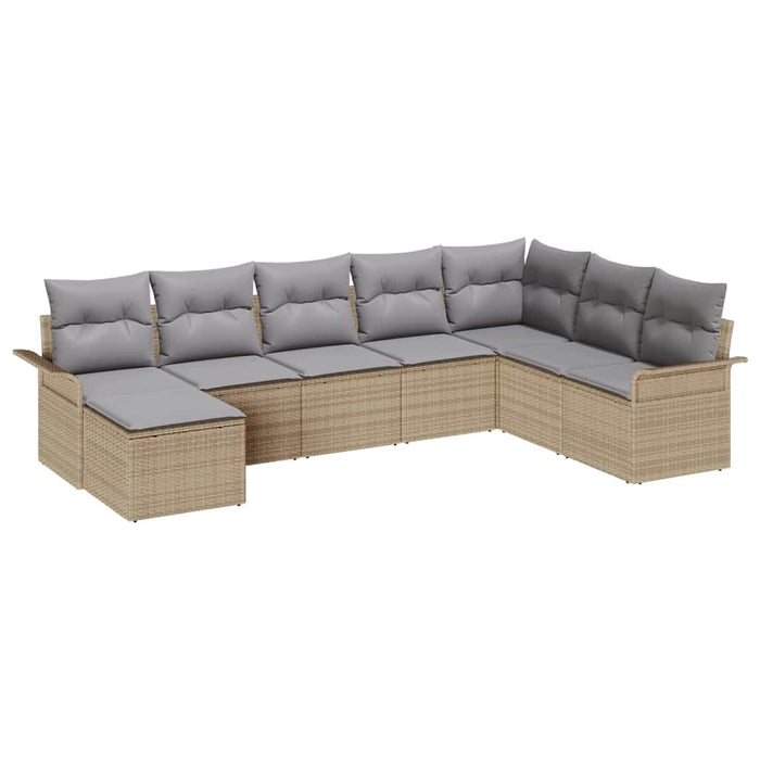 Set de canapele pentru grădină cu pernă 8 pcs Bej Rattan poli - WALTI WALTI